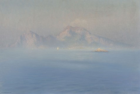 Capri, steep coast seen from the sea, 1912.