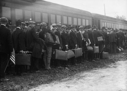 Camp Meade #1 - Arrival of Drafted Men, 1917.