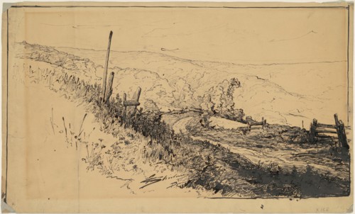 A Road in the Hills Near Dordrecht, 1870-1877.
