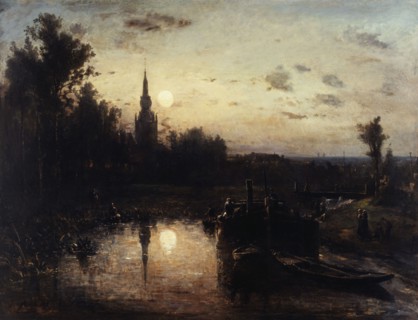 Moonlight in Overschie (near Rotterdam), 1855.