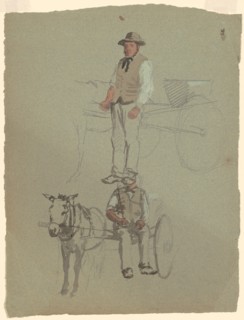 Studies of a Man and Horse Cart, c. 1870-1890.