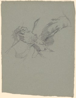Study of Hands Knitting [recto], c. 1870-1890.