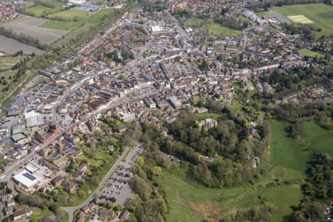 The castle and town, Devizes, Wiltshire, 2017.