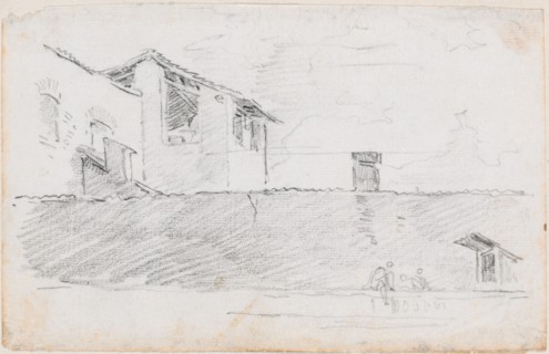 Housetops behind a Wall, probably c. 1754/1765.