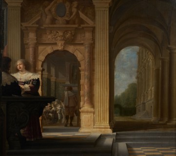 Gallant scene in a palace, between 1630 and 1636.