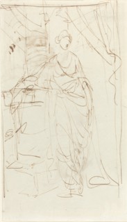 An Elegant Lady in Classical Dress [recto], 1780s.