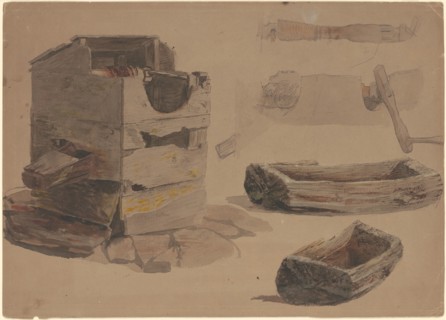 Studies of a Well and Wooden Trough, c. 1870-1900.