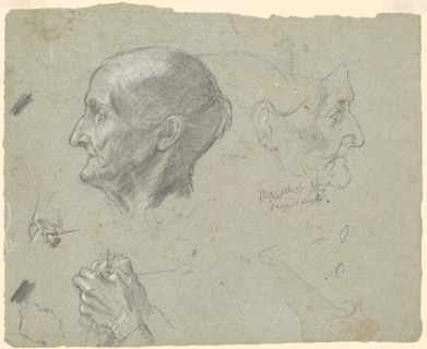 Studies of an Elderly Woman Knitting, c. 1870-1890.