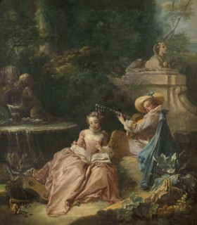 La Leçon de musique, 18th century. The music lesson.