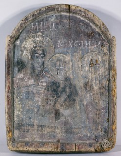 Madonna and Child with a Saint, between 700 and 900.