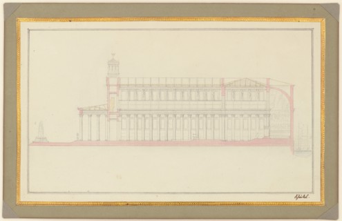 Longitudinal Section of a Cathedral for Berlin, 1827.