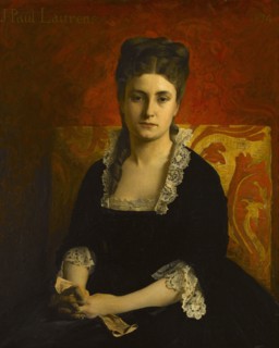 Portrait de femme en robe noire tenant un gant, 1874.