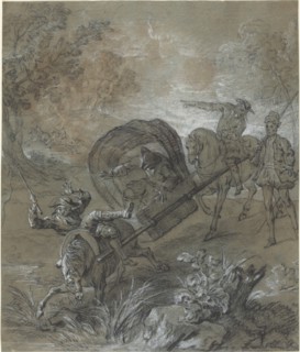 La Rancune en brancard, abattu dans le bourbier, 1726.
