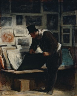 L'amateur d'estampes, c.1860. Creator: Honore Daumier.