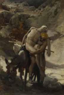 The Good Samaritan - sketch, 1878. Creator: Aime Morot.
