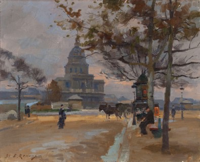 Le Dôme des Invalides vu depuis l'avenue de Ségur, 1914.