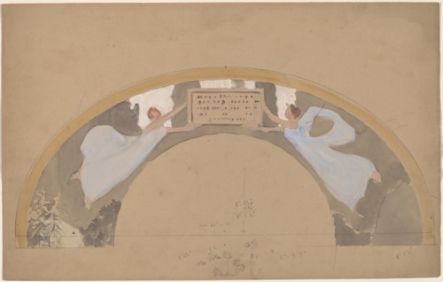 Study of Two Female Figures in Arched Border, 1890/1897.
