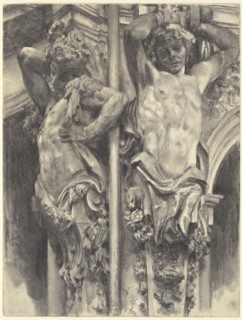 Atlases on the Wallpavillon of the Dresden Zwinger, 1880.
