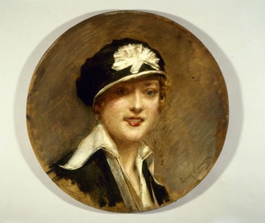 La casquette de Poiret, c.1914. Young woman wearing a cap.