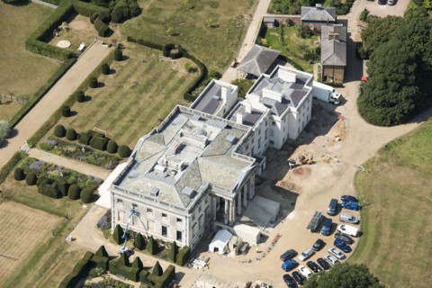 Renovation works at Gorhambury House, Hertfordshire, 2020.