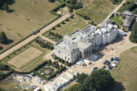 Renovation works at Gorhambury House, Hertfordshire, 2020.