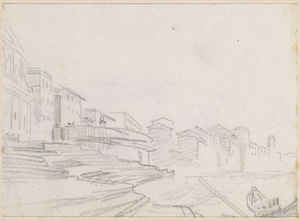 Buildings along a Riverside [verso], probably c. 1754/1765.