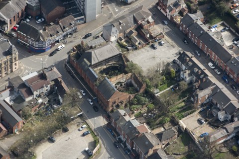 The remains of the Hippodrome Theatre, City of Derby, 2021.