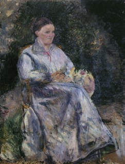 Julie Pissarro au jardin, c.1874. Creator: Camille Pissarro.