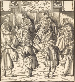 Assembly of Four Kings, in the foreground Four Men, 1514/1516.