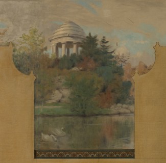 Esquisse pour la mairie de Vincennes : Le lac Daumesnil, 1898.