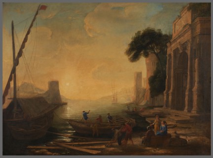 Port de mer au soleil levant, d'après Le Lorrain. Creator: Anon.