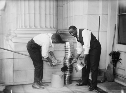 U.S. Capitol - Cleaning Interior, 1914. Creator: Harris & Ewing.