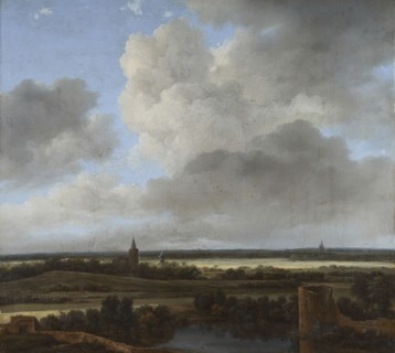 Landscape with a ruined castle and church, between 1648 and 1682.