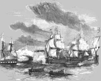 ''Attack of the Allied Fleets on Sebastopol.1854. Creator: Unknown.