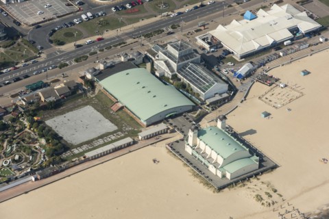 Britannia Pier and the Winter Gardens, Great Yarmouth, Norfolk, 2020.