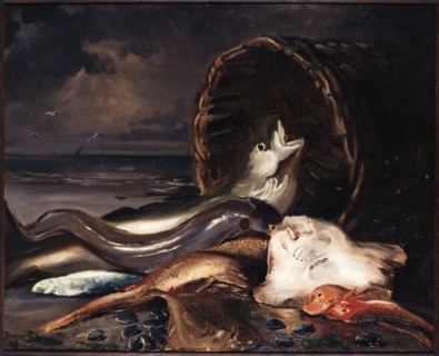 Nature morte aux poissons, Dieppe, 1878. Still life with fish, Dieppe.