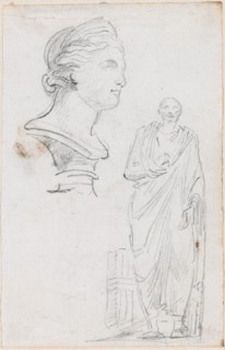 Bust of a Roman Woman and Statue of a Roman Man, probably c. 1754/1765.