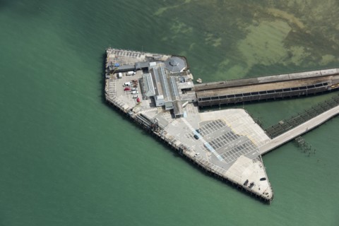 Ryde Pier Head railway station and ferry terminal, Isle of Wight, 2020.