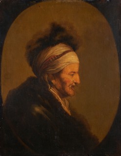 Bust of a man in oriental costume, after Lievens, between 1630 and 1699.