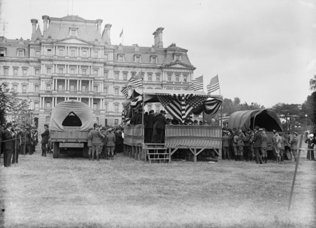 Army, U.S. Motor Truck Inspection, 1917. First World War, Washington, DC.