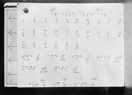 Braille Alphabet At Library For The Blind - Institute of The Blind, 1912.