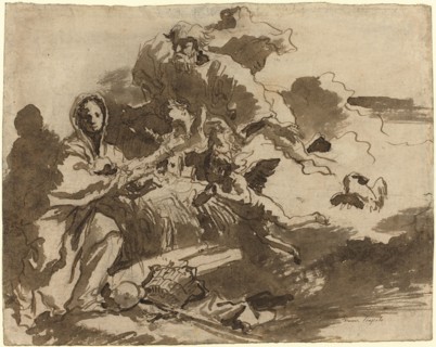 God the Father and Angels Adoring the Madonna and Child [recto], c. 1753.