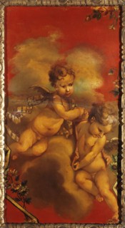 Deux génies, between 1740 and 1750. Two Geniuses. Cherubs seated on clouds.