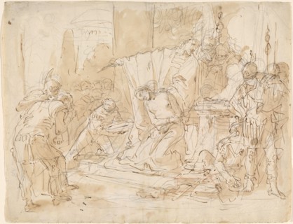 The Sacrifice of Iphigenia (recto) / Study of a Male Nude (verso), c. 1726.