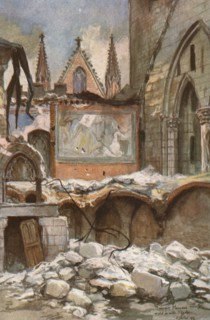 ''Interieur de l'Hotel de Ville d'Ypres.', c1915. Creator: Francois Flameng.