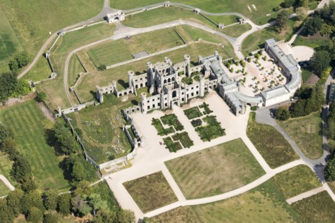 Lowther Castle, country house built as sham castle, now a ruin, Cumbria, 2018.