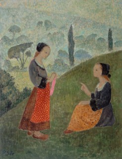 Brumes du matin, between 1907 and 1909. Morning mist. Two young Bretonne women.