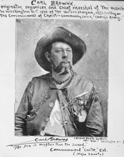 Carl Browne, Organizer of Coxey's Army, 1894, (1913).  Creator: Harris & Ewing.