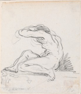 Seated Male Nude with Arm over Head, Seen from the Side, probably c. 1754/1765.