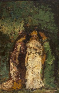 Trois femmes sous les arbres, between 1870 and 1880. Three women beneath trees.
